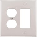 Eaton Wiring Devices Combination Wallplate, 478 in L, 41516 in W, 2 Gang, Polycarbonate, White PJ826W